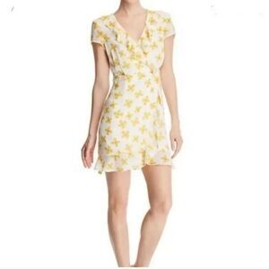 BARDOT Womens Yellow Open Back Lined Short Sleeve Mini Dress 6 S